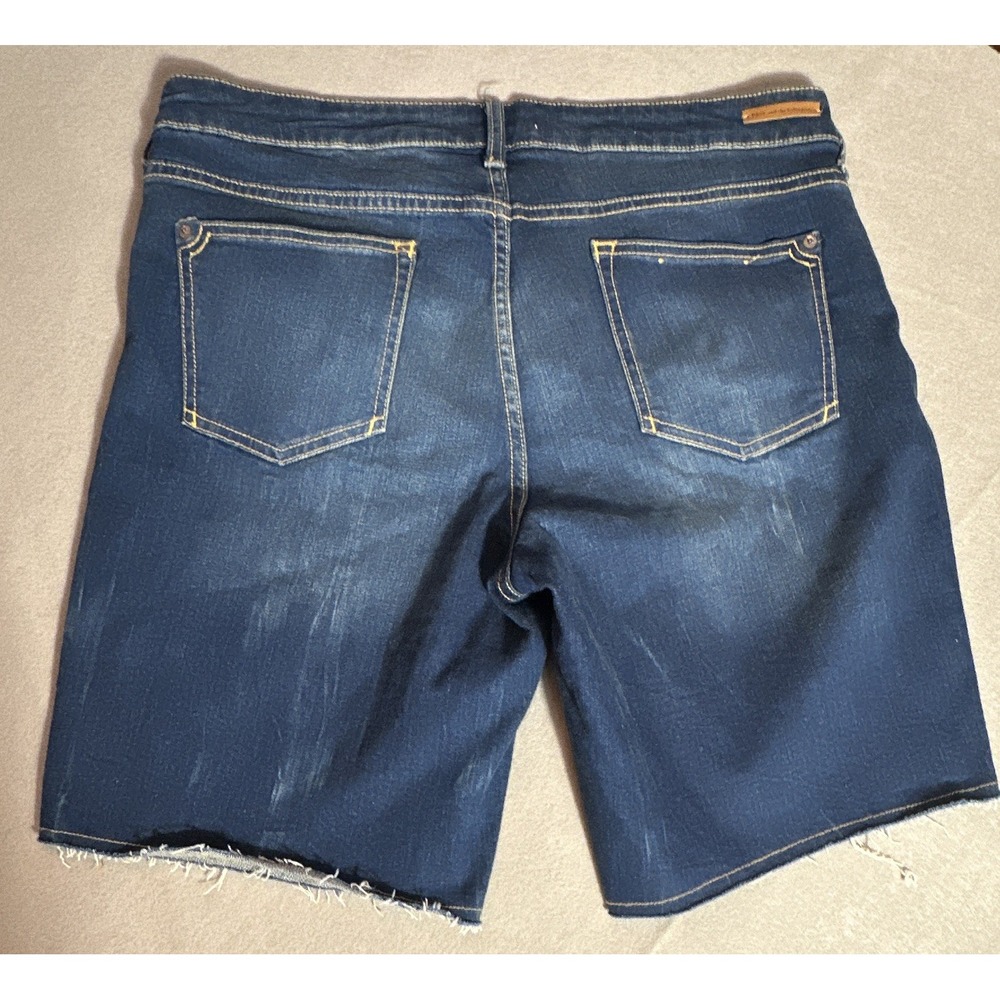 Pilcro and the Letterpress Women's Mid-Rise Slim Denim Bermuda Shorts 32 Blue - Picture 7 of 8